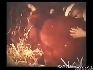 Astonishing vintage bestiality sex action with a brunette
