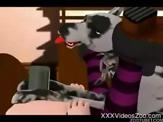 3D Dalmatian pounds a lustful Asian 3D hottie in the missionary pose