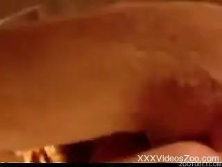 European amateur getting fucked in missionary by a dog