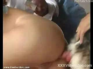 Peeping Tom watches a hot teen fuck a kinky dog