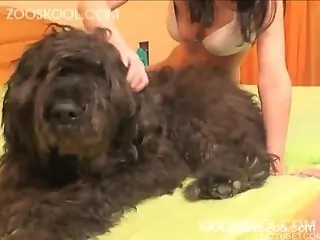 Redhead overseeing her friend's first bestiality fuck