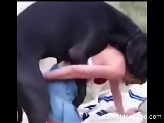 Sexy with a dog for a skinny woman with nice ass
