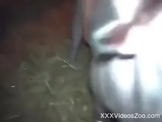 Pale babe with a mask fucking a real sexy pig