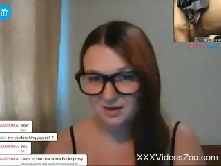 Nerdy camgirl masturbating to taboo bestiality