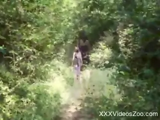 Lady in a sexy dress is here to fuck a sexy beast