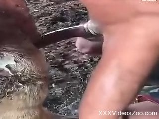 Deep anal sex with a tight animal makes horny man fulfill his dreams