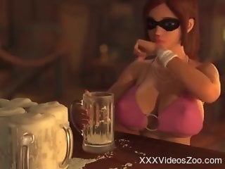 Animated whore roughly fucked in the ass by mythical monster