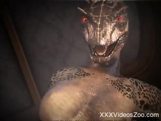 Kinky 3D zoo porn featuring a female lizard