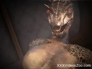 Kinky 3D zoo porn featuring a female lizard
